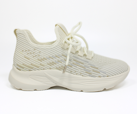 Lekkie beżowe sneakersy damskie przewiewne Loretta Vitale E41002B r36