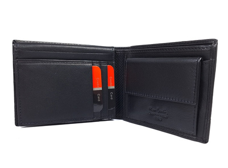 Męski skórzany portfel czarny Pierre Cardin Tilak94 8806 poziomy z RFID